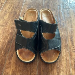 FIDELIO:  Black Leather Women's Sandals
